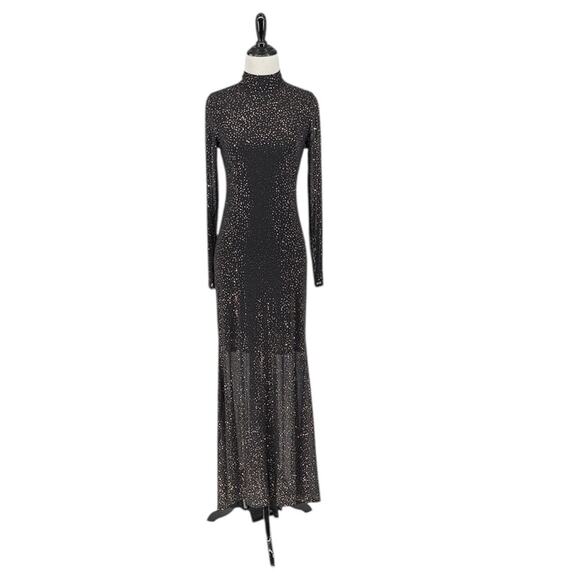 Alice and Olivia Delora Embellished Maxi Gown Black Dress Size 6 NWT - Picture 6 of 13